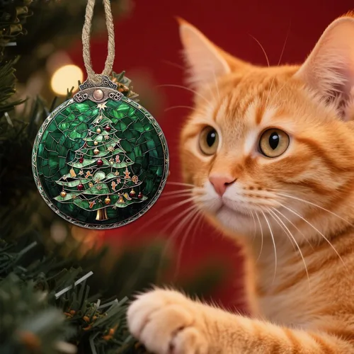 Miniatura 5 de Decoraciones navideñas de vitrales, colgante de campana pequeña para ventana, árbol de Navidad, adornos colgantes retro verde atrapasoles de Verde