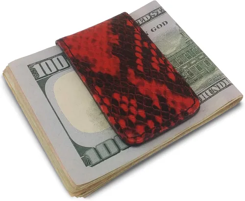 Miniatura 4 de Canberra Serie Exótica Magnética Clip de Dinero Cocodrilo Cocodrilo Avestruz Python Piel de Serpiente Genuino Grano Superior Cuero