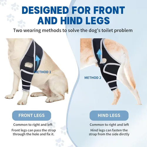 Miniatura 3 de Rodillera para perro de 4 patas, rodillera ajustable para perro con material reflectante, proporciona un fuerte apoyo para perros pequeños, medianos
