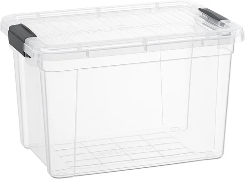 Miniatura 15 de Superio Caja de almacenamiento transparente con tapa, contenedores de plástico de 2.5 cuartos de galón para organizar, cajas apilables, sin BPA,