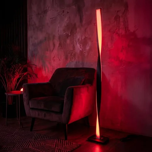 Miniatura 7 de Brightech Helix - Lámpara de pie LED moderna que cambia de color, lámpara de pie de 48 pulgadas de alto con gradiente de color RGB y poste