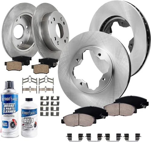 Miniatura 24 de Detroit Axle - Kit de frenos para Ford 18-21 Transit Connect, Rotores de freno de disco delantero y trasero Pastillas de freno de cerámica 2018 2019