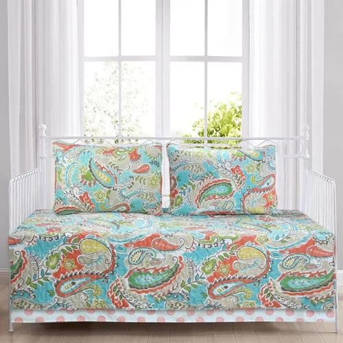 Miniatura 24 de Cozy Line Home Fashions - Juego de ropa de cama, colcha reversible con dulce estampado floral durazno y rosa claro en 3D con parches reales 100 %