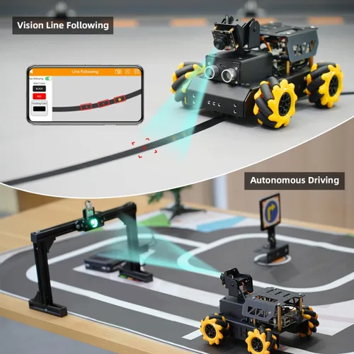 Miniatura 5 de Coche Robot TurboPi para RaspberryPi Gran Modelo AI Modelo de Visión y Voz de Interpretación de Escenas con Evitación de Obstáculos Kit Robótico