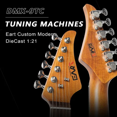 Miniatura 5 de EART Guitarras eléctricas de 6 cuerdas DMX-9TC Golpeador de tortuga roja Cuerpo sólido de caoba tostado y pastillas Alnico v Tonos versátiles
