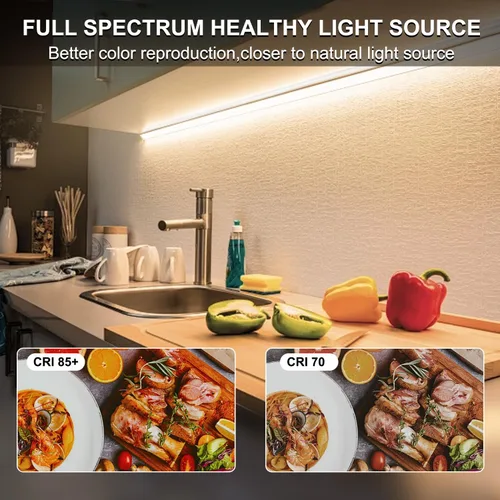 Miniatura 4 de Tira de luces LED COB USB para TV, 5 V alimentadas por USB, luces LED regulables, luz blanca cálida, 3.3 pies, 320 LED/M, 3000 K, tira de luz