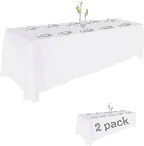 Miniatura 35 de Urby Mantel negro para mesas rectangulares de 6 a 8 pies con capacidad para 6 a 8 personas, manteles de mesa de tela para fiestas de 6 a 8 sillas