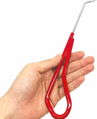 Miniatura 6 de KAKURI Gancho de raíz de bonsái, herramienta profesional de 8.6 pulgadas, acero inoxidable japonés, rojo, fabricado en Japón