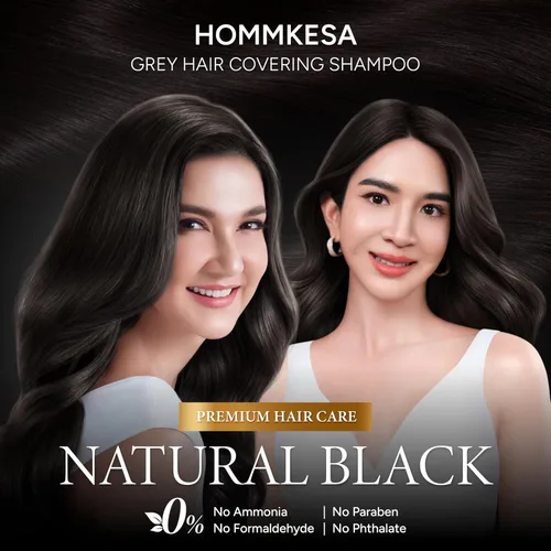 Miniatura 4 de Champú para cubrir el cabello gris Champú de tinte para cabello 3 en 1 para cabello gris, negro natural, 10.15 onzas líquidas Negro (Natural Black)