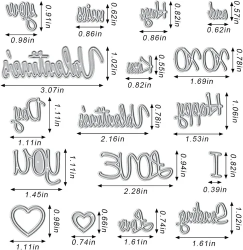 Miniatura 2 de Estivaux Letras troqueladas de feliz San Valentín para hacer tarjetas, letras del alfabeto de amor, juegos de troqueles de corte, plantillas