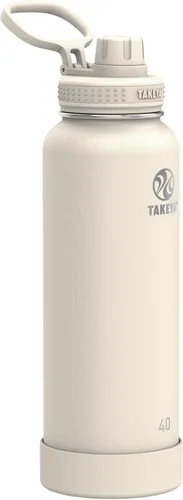 Miniatura 22 de Takeya Actives - Botella de agua de acero inoxidable, con aislamiento térmico y tapa de boquilla, capacidad de 24 onzas, color azul piedra Piedra