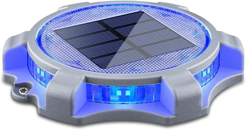 Miniatura 9 de SIEDiNLAR Luces solares para cubierta al aire libre, 2 modos, muelle LED, marcadores de entrada, luz impermeable para escalones, pasarela, escalera