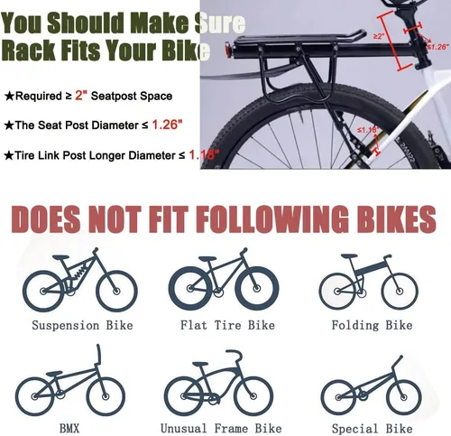 Miniatura 2 de Portaequipajes trasero para bicicleta para bicicleta de montaña para bicicleta de montaña