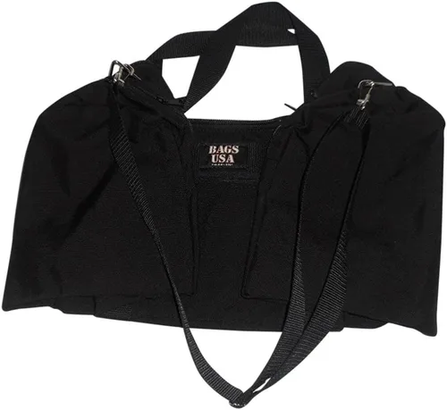 Miniatura 33 de Bolsa de lona triple grande con apertura en U, bolsillo frontal y dos compartimentos laterales, perfecta bolsa de cabina fabricada en Estados Unidos.
