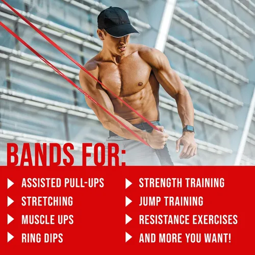 Miniatura 3 de HGT - Banda de resistencia larga – Banda de entrenamiento extra fuerte sin látex para mujeres y hombres – Soporta estiramiento, yoga y pilates