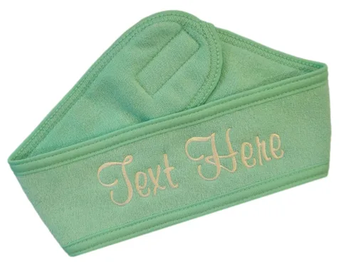 Miniatura 10 de Funny Girl Designs Diadema de spa personalizada bordada con texto personalizado de tu elección (negro)