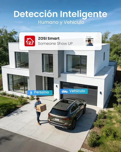 Miniatura 2 de ZOSI - Sistema de cámara de seguridad 3K Lite para interiores y exteriores, detección AI de personas/vehículos, visión nocturna, acceso remoto, 4