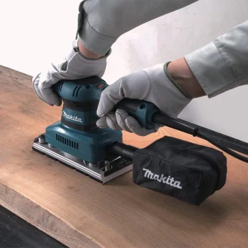 Miniatura 9 de Makita Lijadora de acabado de hojas, 1/3 pulgadas, 1.7 A, verde azulado (BO3710)