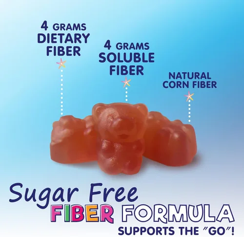 Miniatura 3 de Gomitas de fibra para niños, fibra prebiótica a base de plantas sin azúcar, 0.14 oz por suplemento de porción, fórmula soluble mejorada que apoya