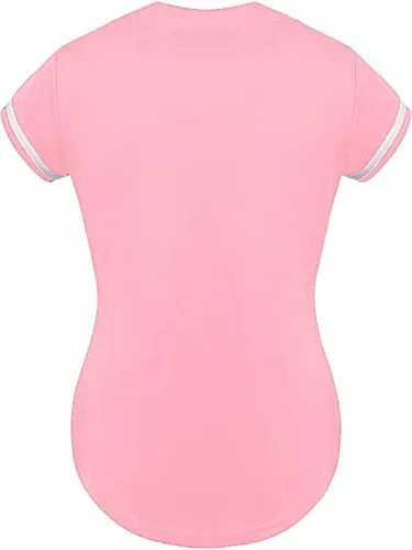 Miniatura 2 de DIGITMON Camiseta de béisbol y sóftbol para mujer, con botones, de alta calidad, estilo hip hop, uniforme