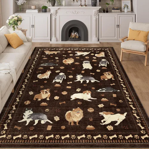 Miniatura 209 de DUKINO Alfombra de área de 6 x 9 pies, alfombra floral para sala de estar, ligera, antideslizante, lavable, alfombra de interior de pelo bajo