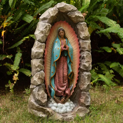 Miniatura 2 de DevotedWalls Estatua de Nuestra Señora de Guadalupe – Estatua católica de Virgen María de 18.8 pulgadas, decoración católica para interiores y A