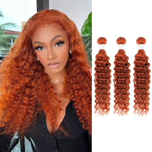 Miniatura 51 de P4/27 Cabello Humano Solitario de Onda Profunda con Reflejos Rubios Miel, 12A 100% Tejido Brasileño Virgen Ondulado Grueso con Mechas Ombre Marrón