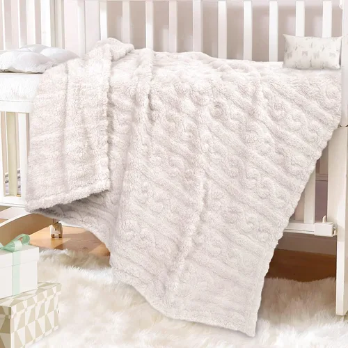 Miniatura 6 de HOMRITAR Mantas de bebé para niños o niñas, manta mullida y suave 3D para bebé, suave, cálida y acogedora de franela polar, manta de recepción