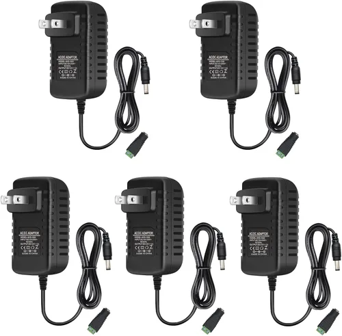 Fuente de alimentación LED de 12 V, fuente de alimentación CC 12 voltios 2A 24 W, transformador de 100-240 V CA a 12 V CC, adaptador de corriente de