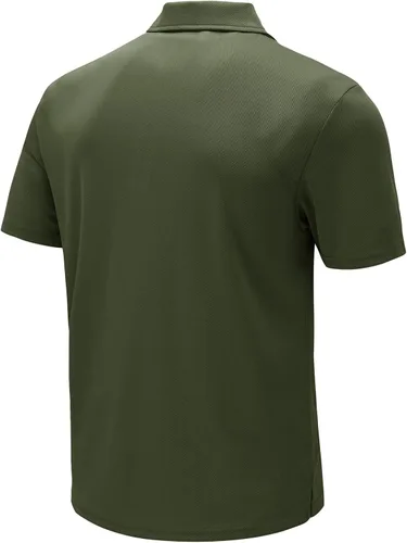 Miniatura 2 de BGOWATU Polo para hombre, manga corta, cuello y golf, secado rápido, con bolsillo