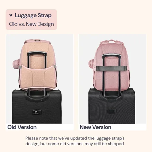 Miniatura 3 de BabbleRoo Mochila para pañales – Bolsa de pañales grande de viaje para bebé con cambiador, bolsas de bebé impermeables para mamá y papá, bolsas Rosa
