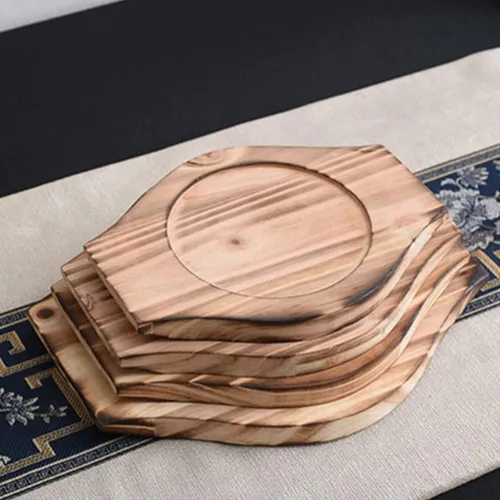 Miniatura 6 de UPKOCH Soporte coreano Dolsot Stone Bowl Base de madera Cazuela Olla Bandeja Bibimbap Bowl Estera de madera Hot Pot Trivet Trivet Coaster S