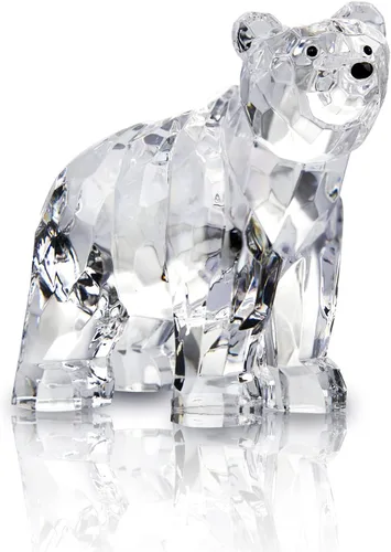 Figura acrílica de oso lindo animal para decoración del hogar, no decoraciones de cristal para estantería, mesa de comedor y escritorio (B)