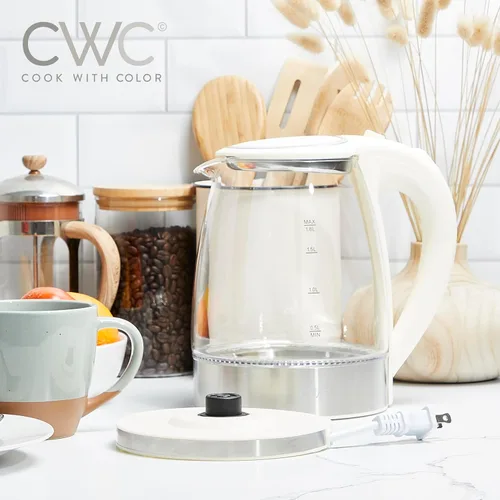Miniatura 5 de COOK WITH COLOR Hervidor de té eléctrico, caldera de agua caliente inalámbrica de 1.8 L, hervidor rápido de 1200 W, apagado automático y protección