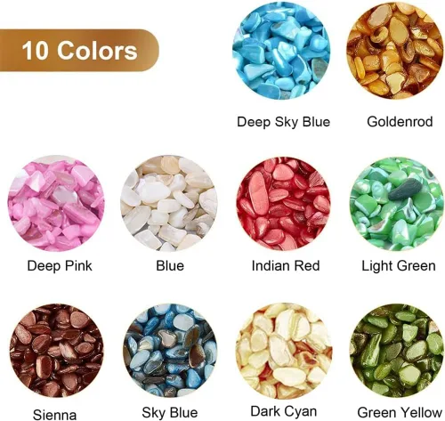 Miniatura 4 de SUPERFINDINGS 120G 10 colores pequeñas conchas naturales trituradas relleno de resina de conchas teñidas piezas de conchas irregulares rebanadas
