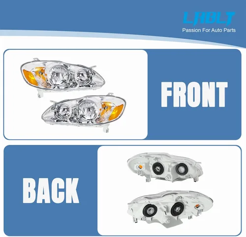 Miniatura 2 de LABLT Repuesto para faros delanteros Corolla 2003 2004 2005 2006 2007 2008 Par de faros delanteros izquierdo + derecho