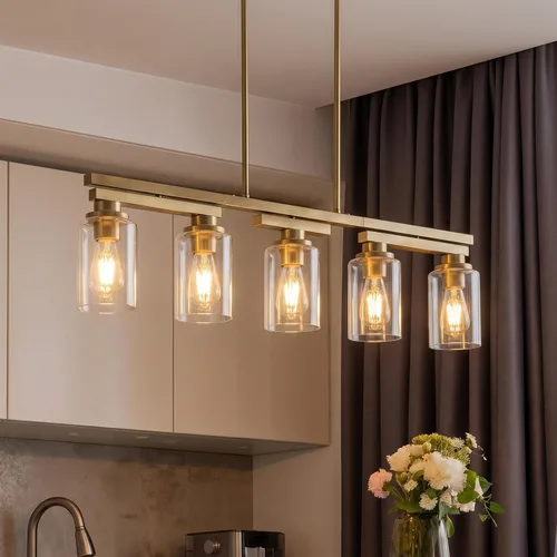 Miniatura 19 de 4 lámparas de isla de cocina y accesorios de iluminación de comedor de granja sobre mesa, colgante rústico ajustable para techo - Diseño giratorio