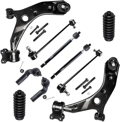 Miniatura 49 de Detroit Axle - Kit de suspensión frontal de 10 piezas para Jeep 2002-2004 Liberty, 2 brazos de control superiores con rótula 2 rótulas inferiores, 4