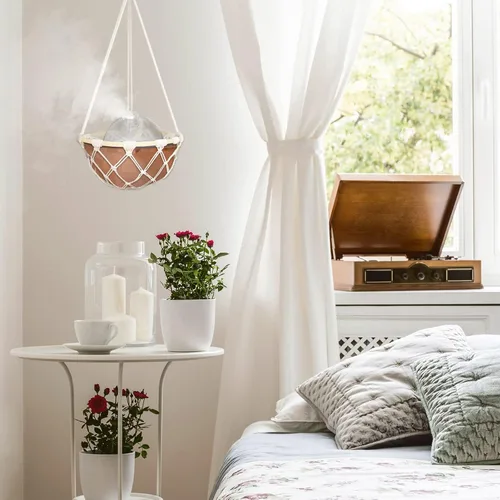 Miniatura 4 de Cesta de frutas colgante de macramé de un solo nivel, soporte bohemio para verduras para cocina, almacenamiento de alimentos con gancho, organizador