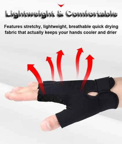 Miniatura 5 de Guantes sin dedos Guantes tácticos y de ciclismo para hombres y mujeres, ideales para Airsoft, pesca y entrenamiento