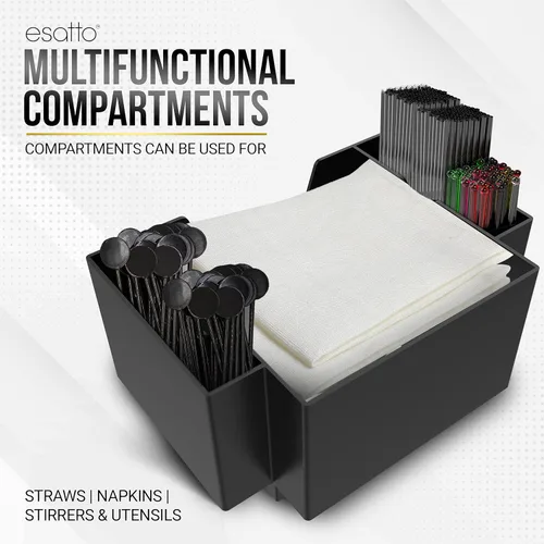 Miniatura 6 de Esatto Bar Products Premium Square Bar Caddy (negro) Herramienta de barra profesional utilizada para organizar fácilmente artículos de barra