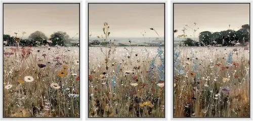 Miniatura 87 de SIGNWIN Impresión en Lienzo Enmarcado Arte de Pared Rosa Blanca Suave Floral Flores Delicadas en Floración Ilustraciones Modernas Bohemias Escénicas