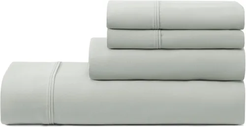 Miniatura 23 de UGG Juego de sábanas refrescantes de lujo de 4 piezas para cama King, con bolsillos profundos, ropa de cama prémium con 2 fundas de almohada, Blanco