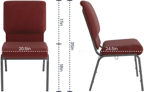 Miniatura 3 de Flash Furniture Advantage - Silla de iglesia granate de 20.5 pulgadas de ancho