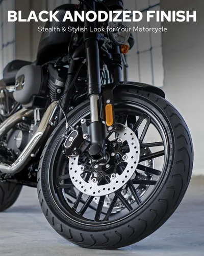Miniatura 2 de Benlari - Cubiertas de tuerca de eje delanteras CNC para Harley, tapas de tuerca de eje negras compatibles con Harley Davidson Touring Sportster