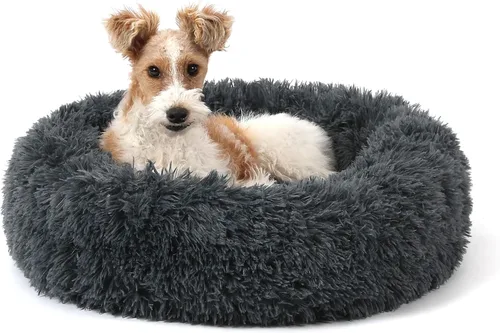 Miniatura 39 de NOYAL Cama Calmante en Forma de Rosquilla para Perros Pequeños a Medianos y Gatos - Cama para Mascotas de Felpa de Piel Sintética Anti-Ansiedad