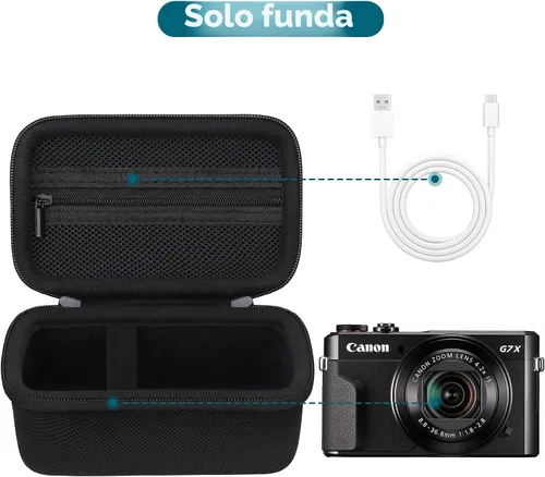 Miniatura 2 de Canboc Funda para cámara Canon PowerShot G7 X Mark III/G7X Mark II Cámara Digital 4K Vlogging, Bolsa para Cámara de Video 4K Point and Shoot, Negro