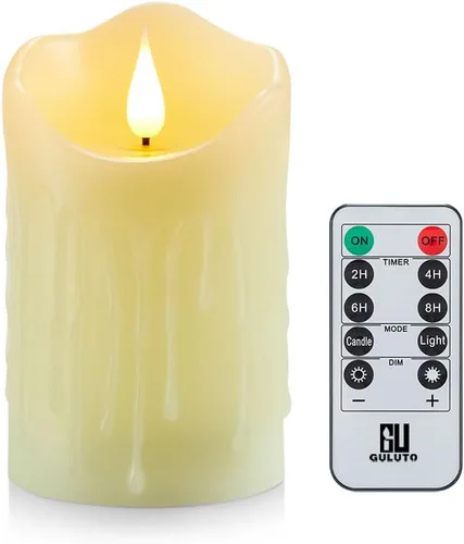 Velas parpadeantes sin llama con control remoto y temporizador, velas LED eléctricas de pilar de cera real para el hogar, boda, Halloween, Navidad,