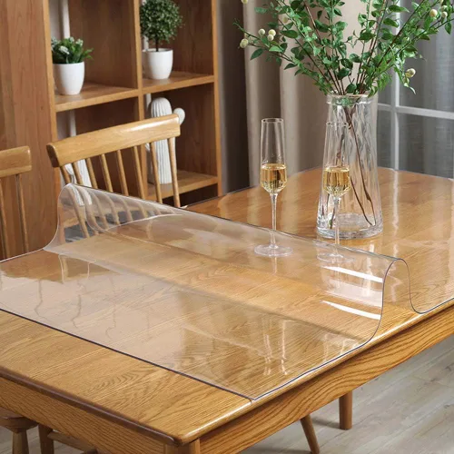 Miniatura 2 de Protector rectangular de plástico transparente de varios tamaños, mantel protector de vinilo de PVC, impermeable, para mesas pequeñas, escritorio, 1