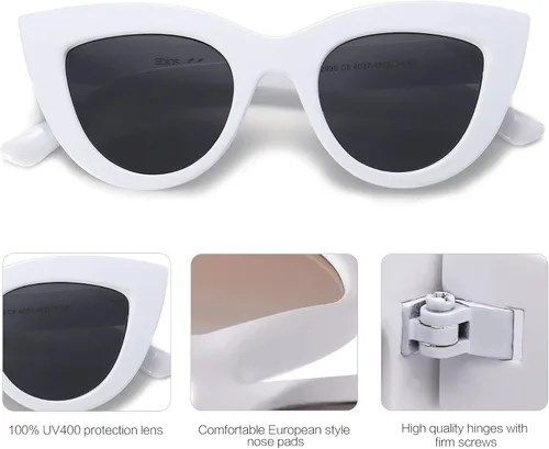 Miniatura 41 de SOJOS Retro Small Vintage Cat Eye Sunglasses for Women Cute Fashion UV400 Sunnies SJ2939